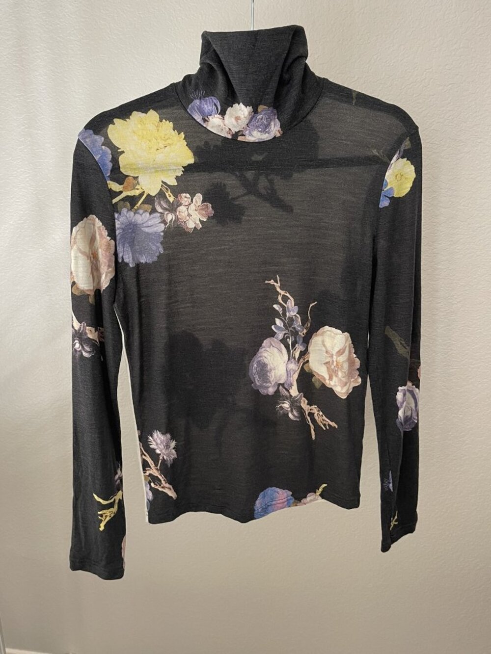 ACNE STUDIOS CLEO WOOL FLORAL TURTLENECK S
